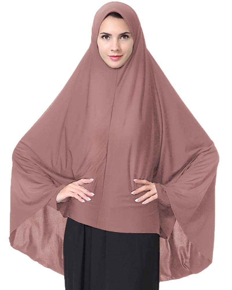 Women's Elegant Modest Muslim Islamic Ramadan Soft Lightweight Jersey Hijab Long Scarf, Pink, XL