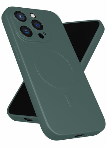 MOBILIUS for iPhone 14 Pro Case,[Soft Anti-Scratch Microfiber Lining][Compatible with MagSafe] Magnetic Shockproof Phone Case Designed for iPhone 14 Pro (6.1 inch), Dark Green