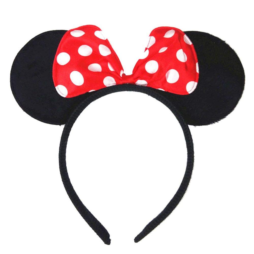 EROSPAÂ® Minnie Mouse Headband Black Ears and Bow Red with White Dots