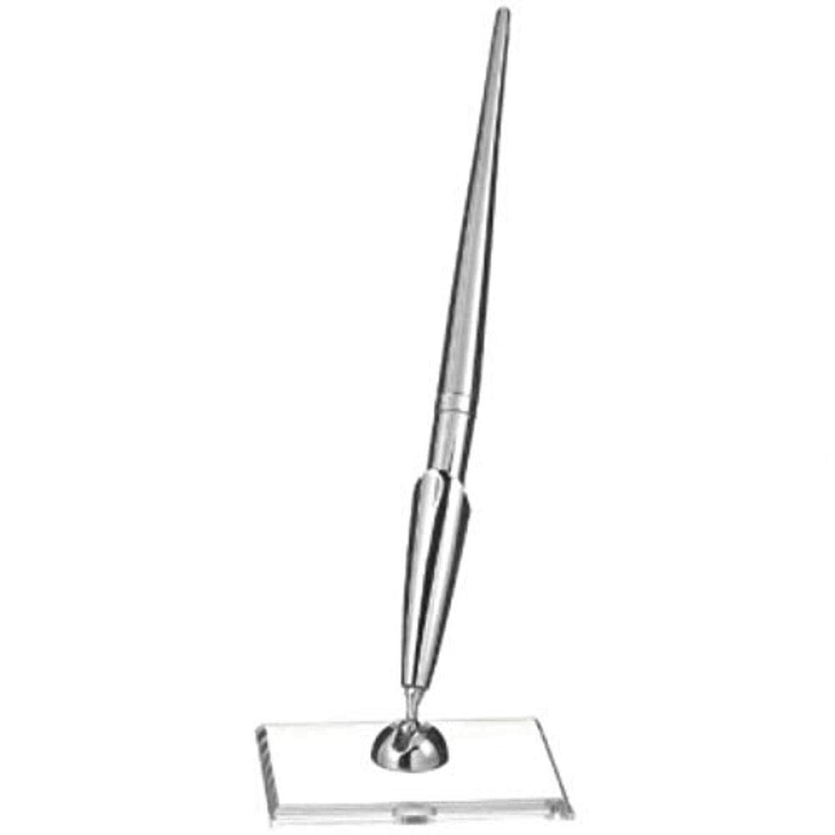 amscan 380018 Silver Pen with Base 2 pcs Wedding and Engagement Party, "7 1/2"" x 2 5/8"""