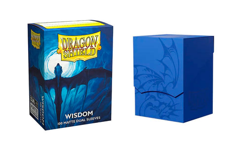 Dragon Shield Bundle: Standard Size Deck Protector Sleeves - Dual Matte Wisdom (100) + Wisdom Deck Box/Shell