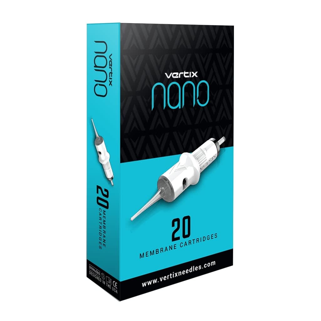 Vertix - Nano Membrane Cartridge Tattoo Needles - 3 Shader - 0.25mm Medium Taper - Maximize Ink Flow & Saturation - For Permanent Cosmetic Application Tattooing & Microblading (20 Count)