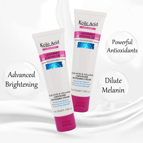 Kojic Acid Skin Whitening Cream for Intimate Area,Dark Spot Corrector for Body,Bleaching Cream for Private Area,Underarms,Knees,Elbows,Bikini Line,Armpit,Dark Spot Remover,1.7oz