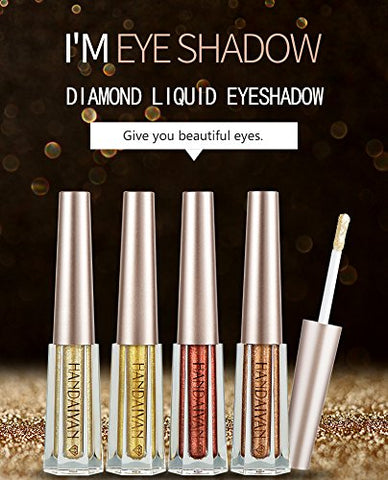 8 Colors Diamond Glitter Eyeshadow Liquid Eye Shadow, Mermaid Shimmer Sparkling Eyeshadow Smokey Eye Looks Quick-Drying Waterproof Long Lasting Quick-Drying Sparkling Eyeliner Lightweight Eyes Makeup (#04)