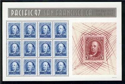 Scott 3139 Pacific 97 Issue - Benjamin Franklin Souvenir Sheet