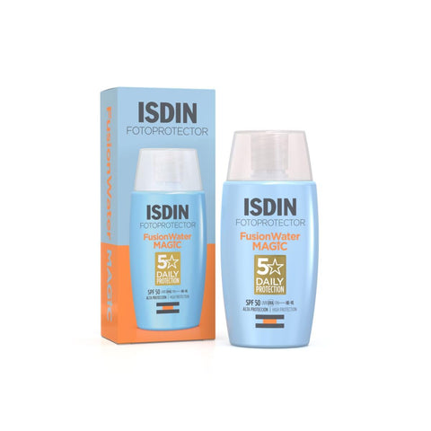 ISDIN Fusion Water Magic SPF50 50ml | Daily facial sun cream | Ultra-light texture (Pack of 1)