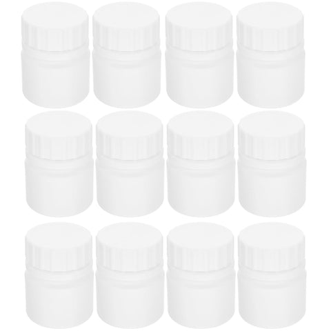 12pcs 30ml Refillable Small Pill Bottles with Screw Caps, Plastic Medicine Containers for Powder, Liquid, and Solid Storage - Small Bottles with Lids