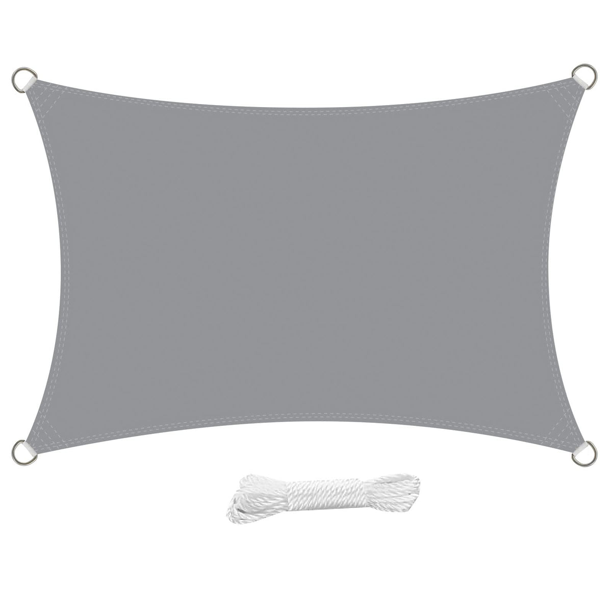 swift Sun Shade Sail 2m x 3m Waterproof Rectangle PES Polyester 98% UV Block 2x3 Meter Sunscreen Awning 3x2 Rectangular Canopy Sail Shades for Garden Outdoor Patio with Free Ropes, Light Grey