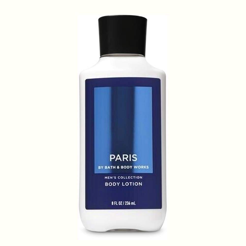 Bath and Body Works Men's Collection Paris Lightweight Body Lotion Super Smooth 16 hr Moisture with Shea Butter and Vitamin E 8 fl oz / 236 ml