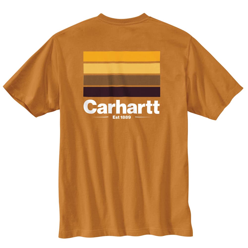 Carhartt Relaxed Fit Heavyweight Short Sleeve Line Graphic T-Shirt Golden Oak LG (Reg)