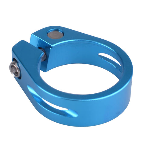 Azarxis Bike Seat Post Clamp Aluminum Alloy Quick Release Bicycle Seatpost Tube Clip 28.6mm 31.8mm 34.9mm for Mountain Bike Road Bike Fixie Gear Track Bike Folding Bike DH MTB BMX (Blue - 31.8mm)