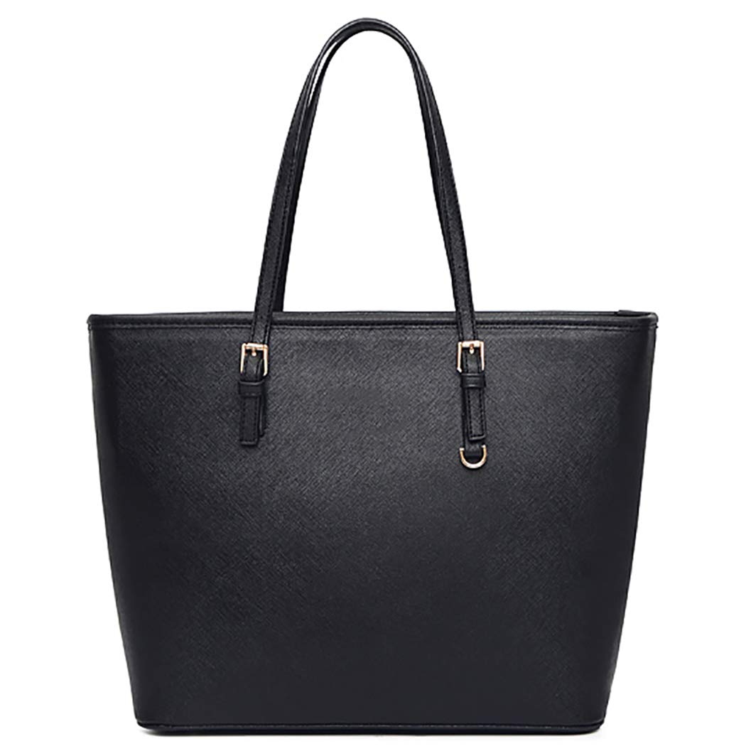 Women Tote Bag Black Handbag: Ladies Handbags Shoulder Bags Large Faux Leather Designer Handbags Top-Handle Bags Purse with zip Fashion Big Hand Bags Compartments Shopper Bag for School Work Casual