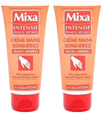 Mixa Intensive Dry Skin - Hand Cream with Allantoin for Damaged Hands - 100 ml - Pack of 2
