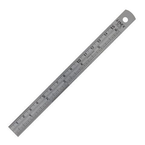 Linex Ruler Stainless Steel Imperial and Metric with Conversion Table 150mm Ref Lxesl15