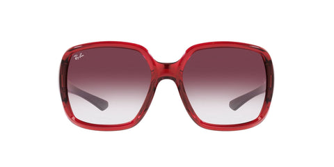 Ray-Ban Rb4347 Powderhorn Square Sunglasses, Transparent Red/Clear Gradient Dark Violet, 60 mm