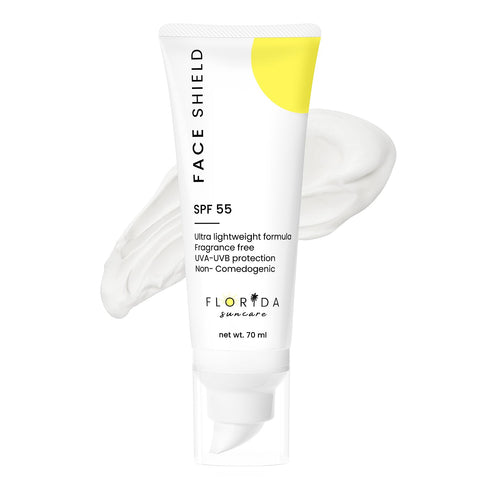 Face Shield by Florida Suncare - Non-Greasy SPF 55 Sunscreen for Face - Hawaii 104 Reef Act & Florida Keys Compliant and Non-Comedogenic - Broad Spectrum Lightweight Moisturizer for Face