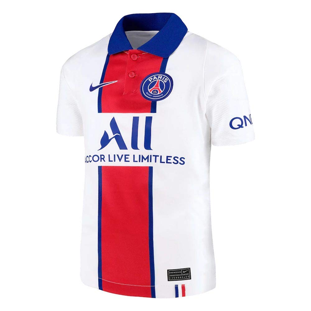 Nike Psg Y Nk Brt Stad Jsy Ss AW T-Shirt - White/(Old Royal) (Full Sponsor), X-Small