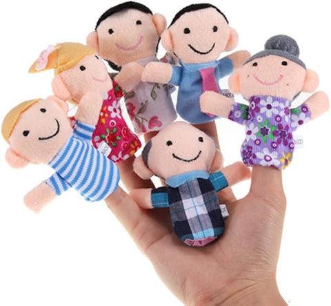 6 Pcs People Family Members, Finger Puppet Set, Cloth Velvet Puppets, Finger Puppets Set, Story Time, Party Favors, Gifts Christmas Stocking Stuffers, Finger Puppets, Finger Hands