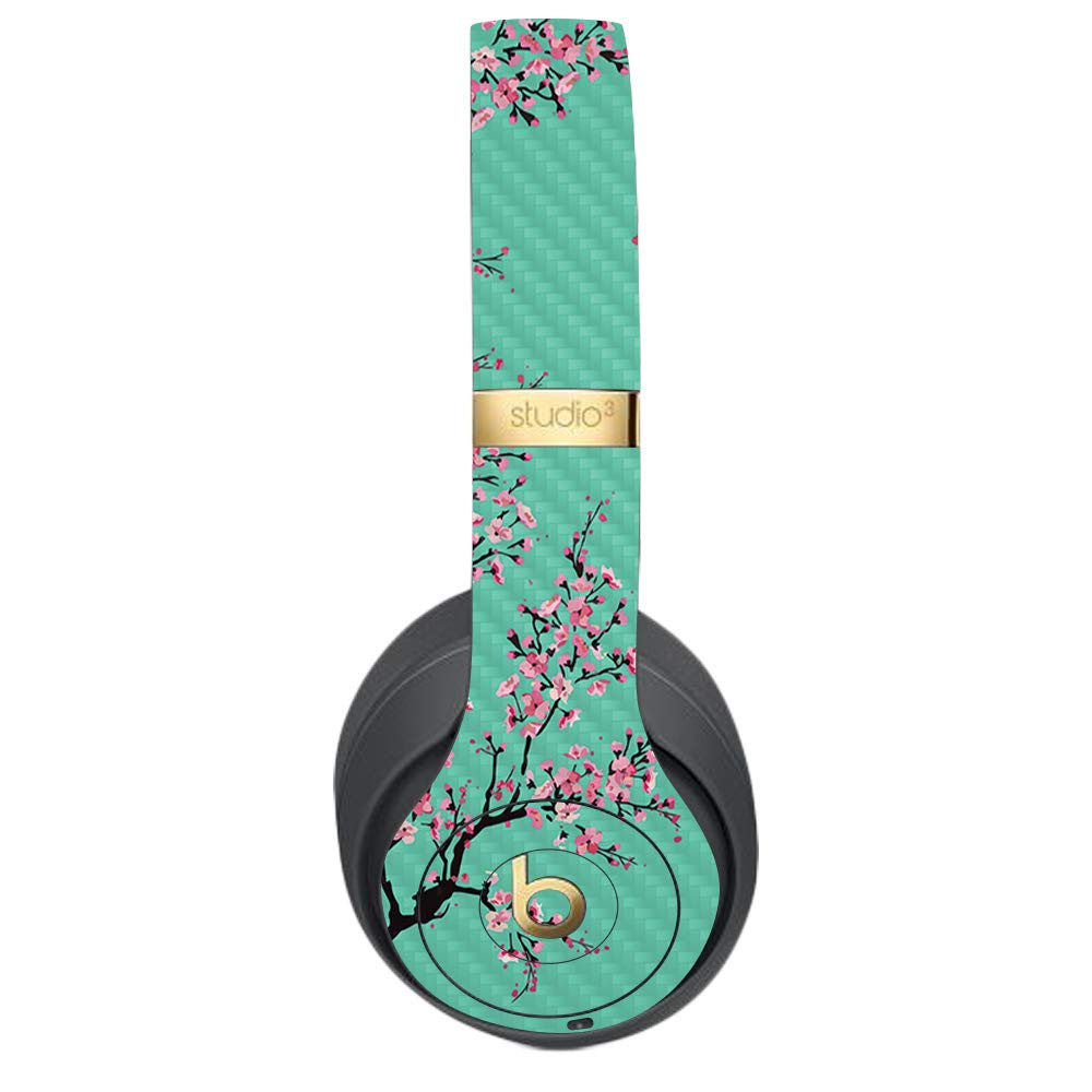 MightySkins Carbon Fiber Skin for Beats Studio 3 Wireless - Cherry Blossom Tree | Protective, Durable Textured Carbon Fiber Finish | Easy to Apply, Remove, and Change Styles | Made in The USA