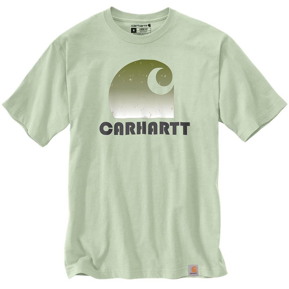 Carhartt Men's Loose Fit Heavyweight Short-Sleeve C Graphic T-Shirt, Tender Greens
