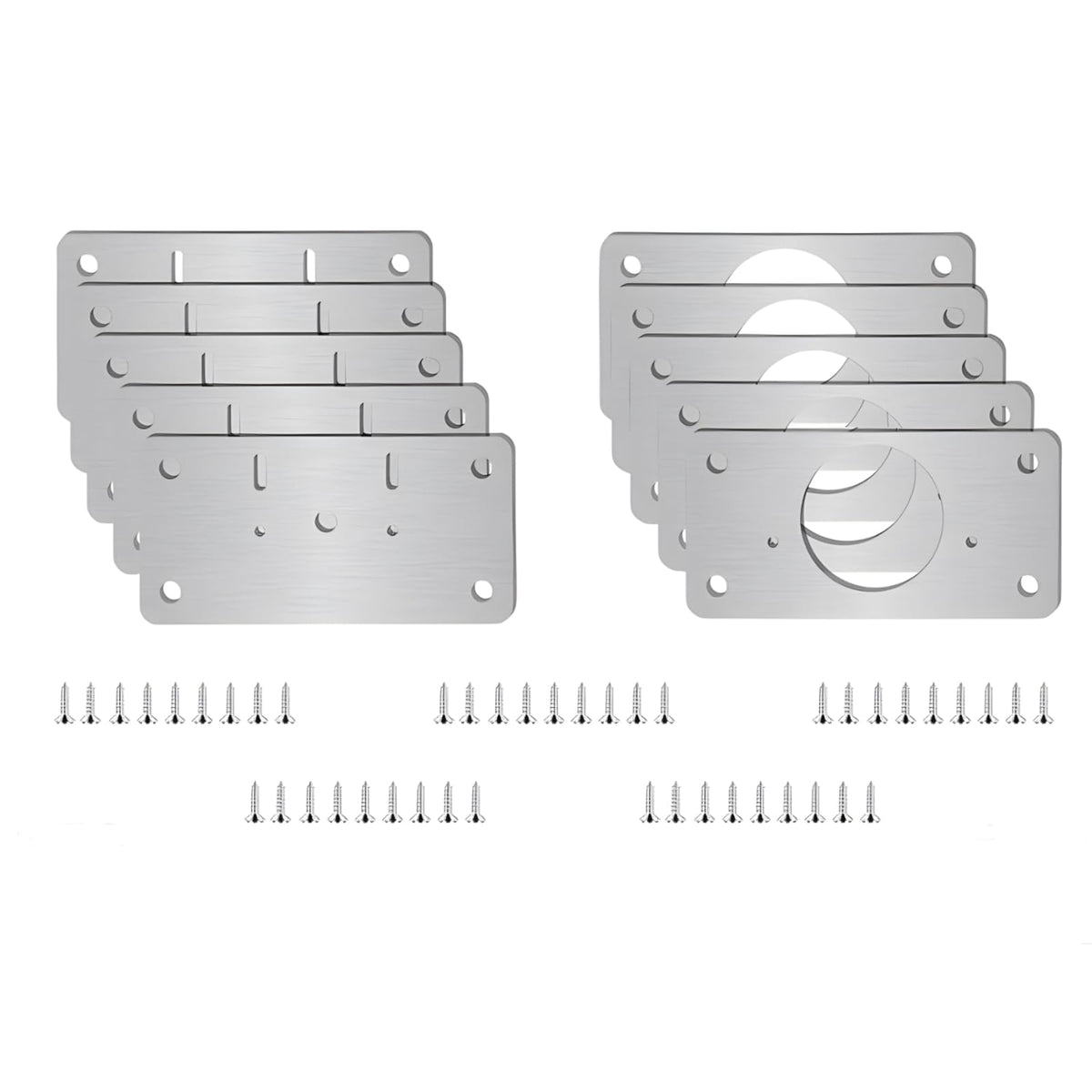 JXPXJMY Stainless Steel Hinge Repair Plate, 10 PCS Kit with Screws, Multifunctional, Wide Application for Kitchen Cupboard Wardrobe, 2 Kinds of Styles