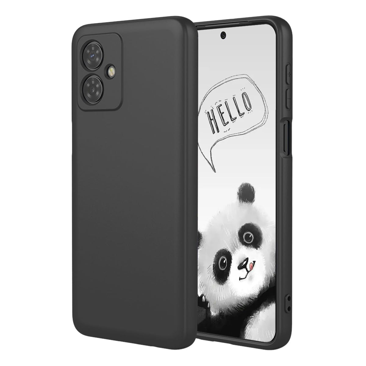 YUECXIN Case for Motorola Moto G54 5G, Ultra thin Liquid Silicone Silky Soft Touch Cover, with Microfiber Lining Shockproof TPU Bumper Rubber Girls Women Case. Black