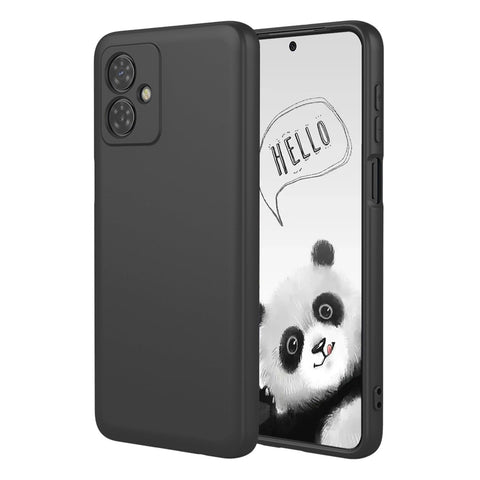 YUECXIN Case for Motorola Moto G54 5G, Ultra thin Liquid Silicone Silky Soft Touch Cover, with Microfiber Lining Shockproof TPU Bumper Rubber Girls Women Case. Black