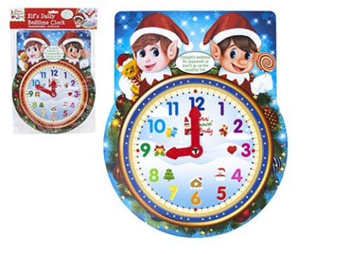 Elves Behaving Badly Elf Kids Bedtime Clock with Adjustable Hands 10.5" x 13"