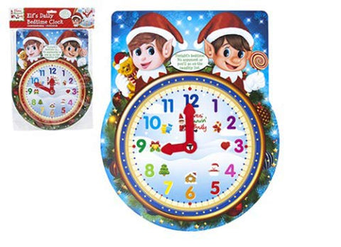 Elves Behaving Badly Elf Kids Bedtime Clock with Adjustable Hands 10.5" x 13"