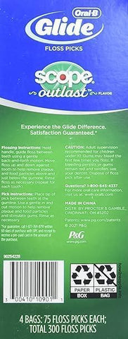 Generic Glide Floss Pick-300 Count, (300 Count), Green