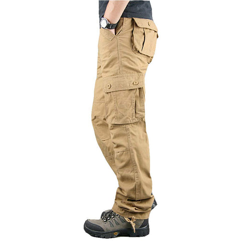 Lilychan Men's Lightweight Cargo Trouser Hiking Pants Army Combat Work Pants Casual Pants with 6 Pocket (34, Khaki)