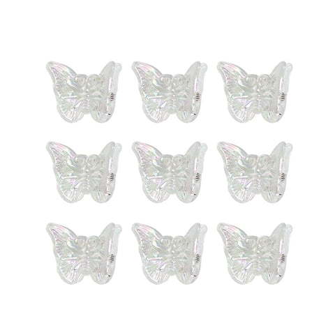 Zhouocea 30 Pcs Mini Hair Claws and Snap Clips - Cute Butterfly Design for Women and Girls, 0.79 x 0.59 Inch (Clear White)
