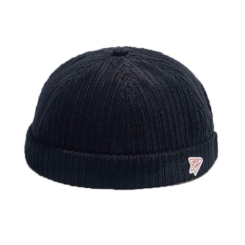 Mens Womens Docker Cap Brimless Hats Beanie Worker Sailor Rolled Cuff Retro Hat with Adjustable