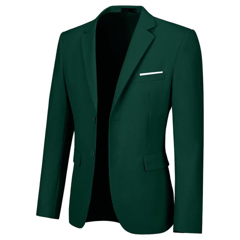 Mens Suit Jacket Casual Two Button Slim Fit Blazers Suit Separates Jackets Sport Coats with Pockets for Wedding Prom Dark Green 3XL