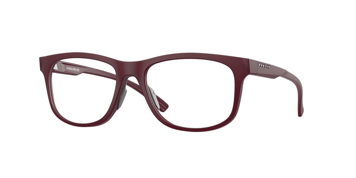 Oakley Women's Ox8175 Leadline Rx Round Prescription Eyewear Frames, Satin Brick Red/Demo Lens, 54 mm