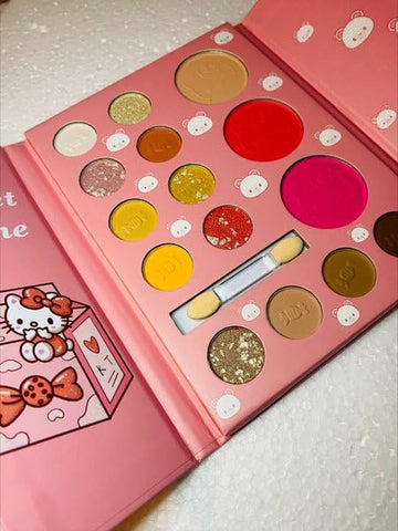Generic Kawaii Korean Makeup15 Color Eyeshadow Palette, Kawaii Inspired Makeup Collection with Eyeshadows and Blush Kitty Cat