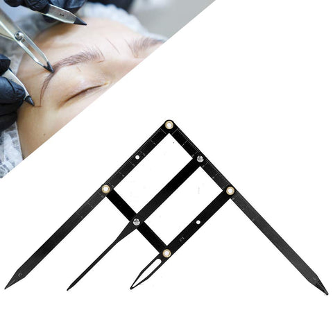 Tattoo Eyebrow Ruler, Eyebrow Measure Ruler Eyebrow Tattoo For Eyebrow Drawing Designs Eyebrow Shapes, Golden Ratio Makeup Symmetrical Tool Accessory For Tattoo Artist Novice(Gold)