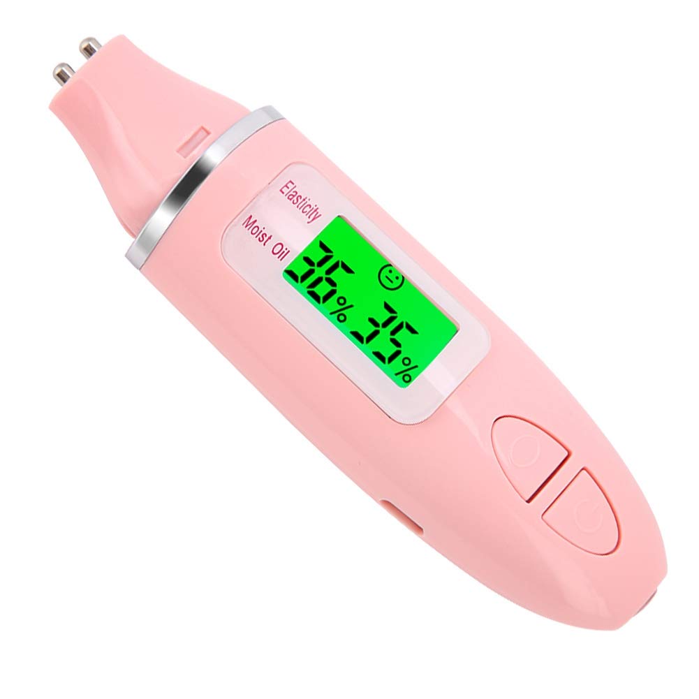 Tiiyee Portable Facial Moisture Tester, Digital Skin Analyzer Machine Precision Water Oil Sensor Monitor Detector Pen LCD Display Face Care Device for Traveling Home Beauty Salon Gift Girls Women