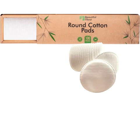 Beautiful Mind Cotton Rounds Makeup Remover Pads (100 Count)