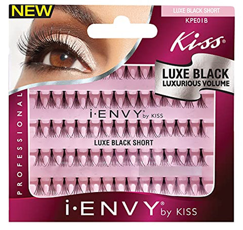 Kiss I Envy Luxe Black Short Lashes Black (6 Pack)