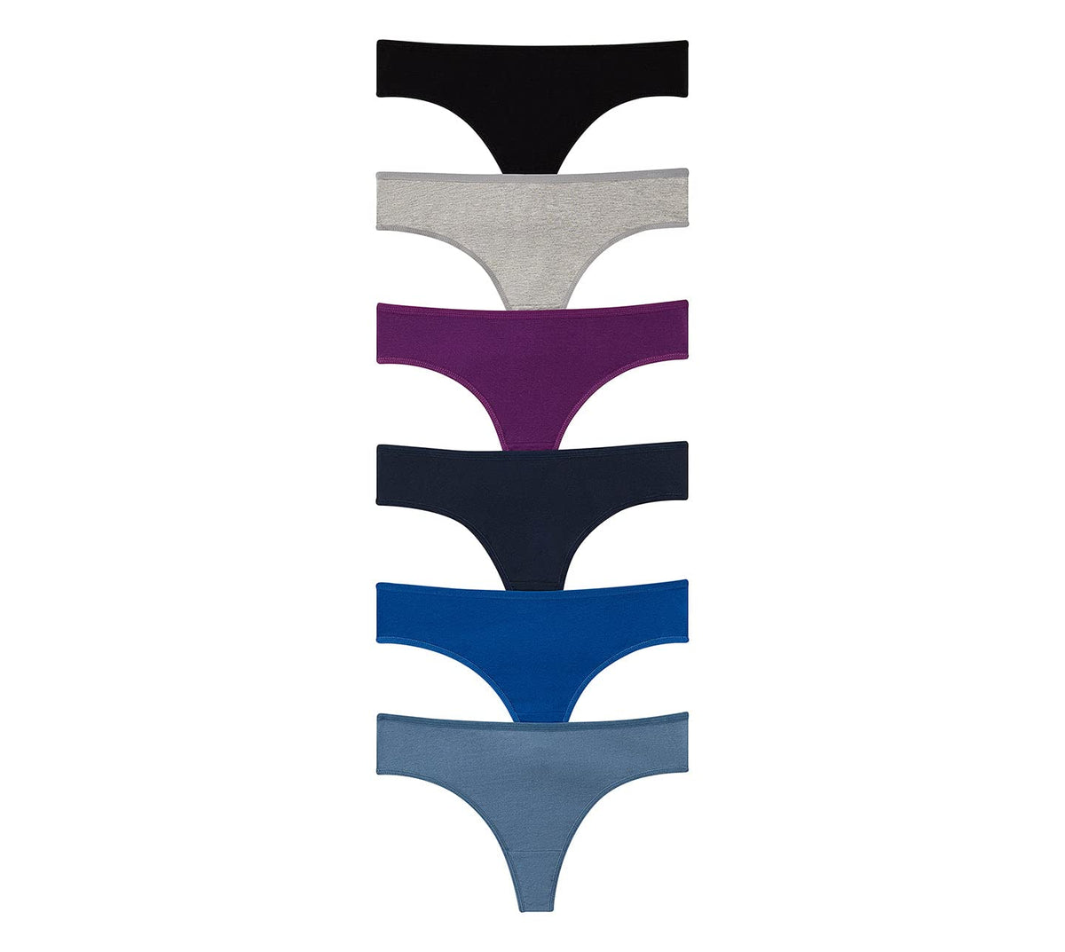 Nabtos womens underwear Cotton Thongs for Women panties (Pack of 6) Multicolour