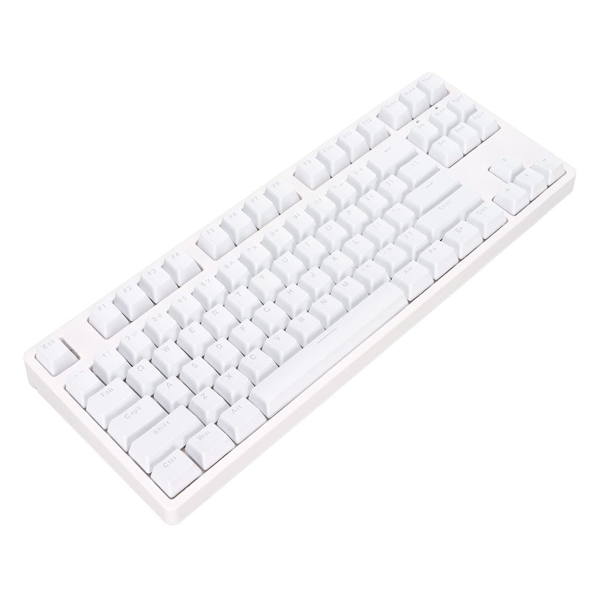 CCYLEZ 87 Keys Wired Gaming Keyboard for Android for OS X Ergonomic USB Wired Mechanical Keyboard with Dye Sublimation Keycap for Win PC Keyboard for Game Work (White)