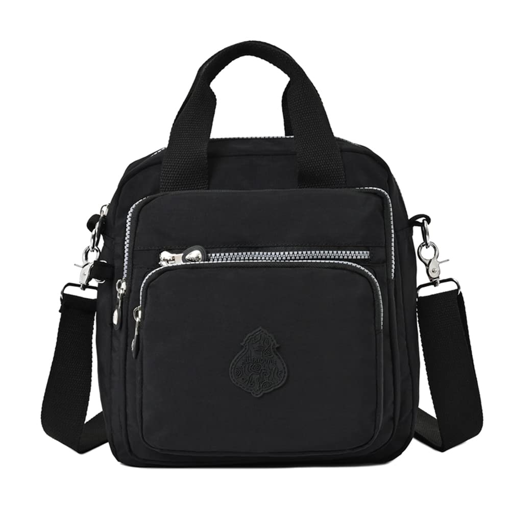 Estwell Womens Shoulder Bag Backpack Girls Small Handbag Waterproof Nylon Messenger Bag Multi Pockets 3 in 1 Shoulder Bag/Backpack/Cross-Body Bag
