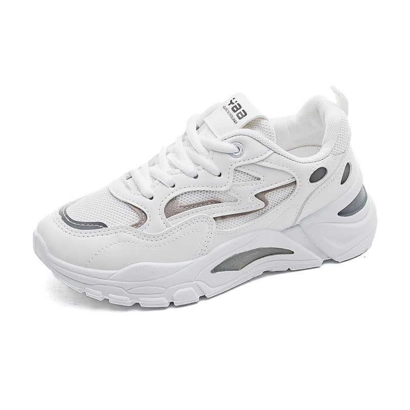 Jueshanzj Women's Mesh Breathable Height Increasing Lightweight Sneakers Grey 6.5