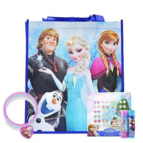 Disney Frozen Party Favors, Sticker Earrings, Glitter Bracelets, and Lip Balm, PLUS Frozen Bag