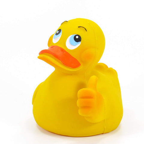 OK Thumbs Up Rubber Duck Bath Toy | All Natural, Organic, Eco Friendly, Squeaker | Imported from Barcelona, Spain