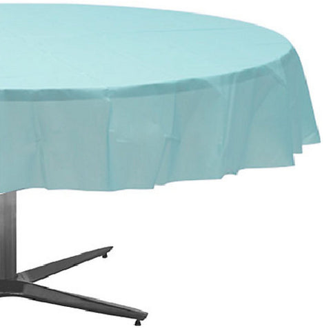 amscan Robin's Egg Blue Round Plastic Tablecover