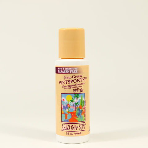 Arizona Sun Wetsports Water Resistant Sunscreen SPF 30 - 2 oz -Total Sun Protection Lotion Sunscreen Cream - Face and Body Sun Screen - Sun Block