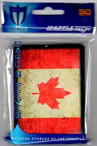 Max Protection Max Iconic Flags Standard Deck ProteCountor Sleeves, Canda Maple Leaf, 50 Count