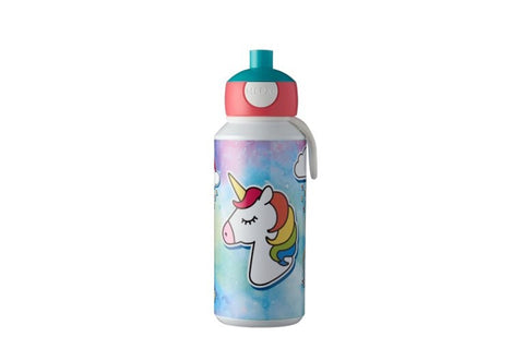 Mepal - Drinking Bottle Pop-Up Campus - Drinking Bottle - Leak Proof Drink Bottle For School - BPA-Free & Dishwasher Safe - 400 ml - Unicorn